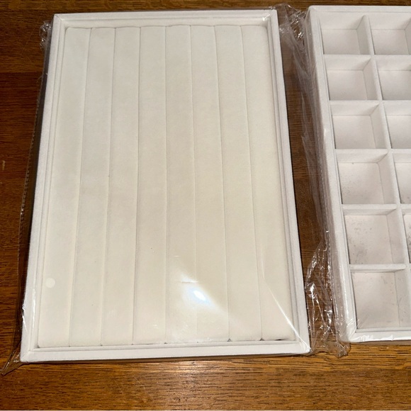 2 Stackable Velvet Jewelry Organizer Trays for Drawers Inserts Jewelry Storage - Picture 2 of 6